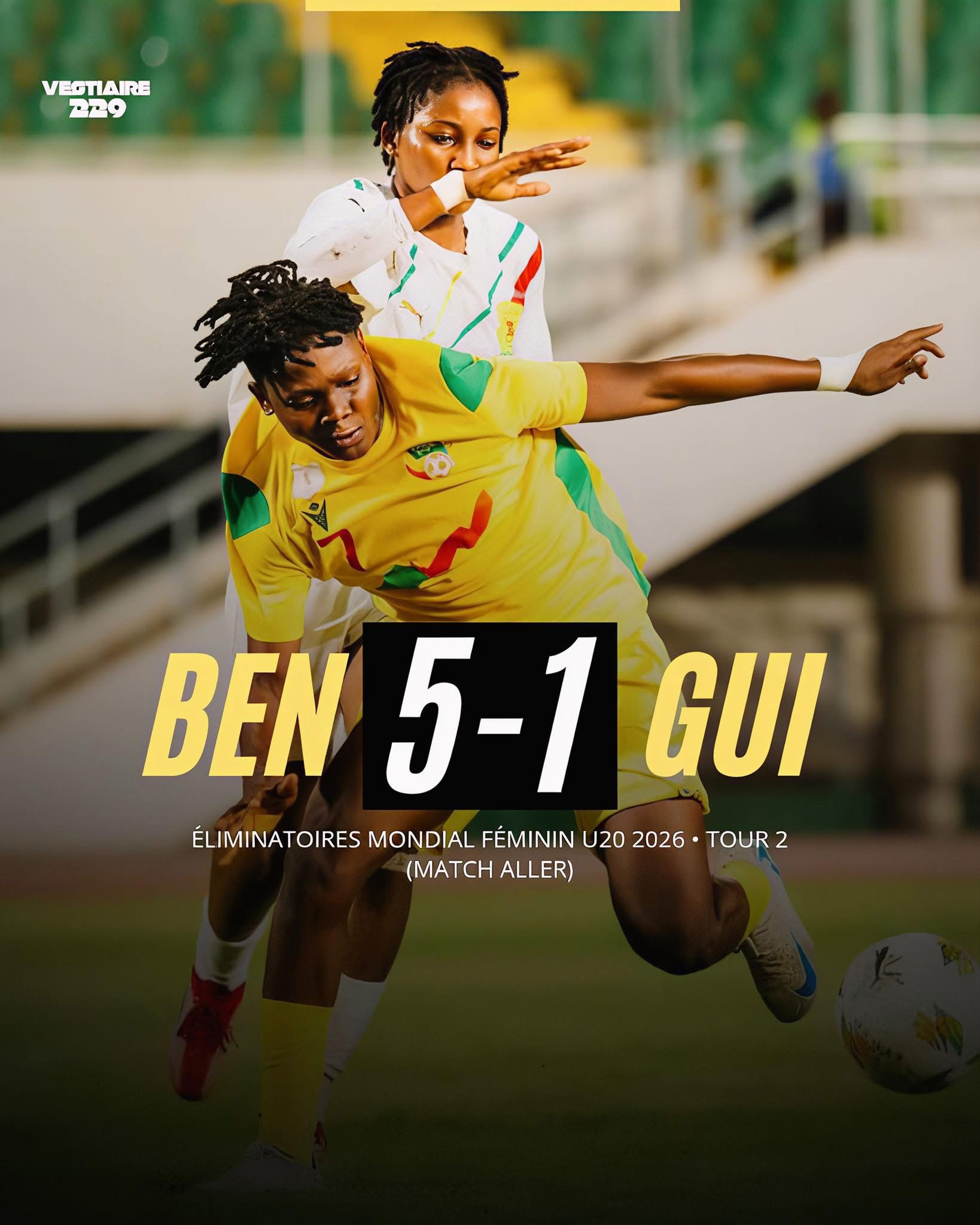 Éliminatoires Coupe du Monde Féminine U20 – Pologne 2026:Les Amazones U20 du Bénin écrasent la Guinée